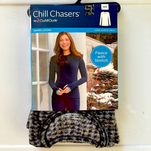 Cuddl Duds Chill Chasers Stretch Fleece Warm Layers Long Sleeve Crew Top CD8486 - Picture 2 of 5